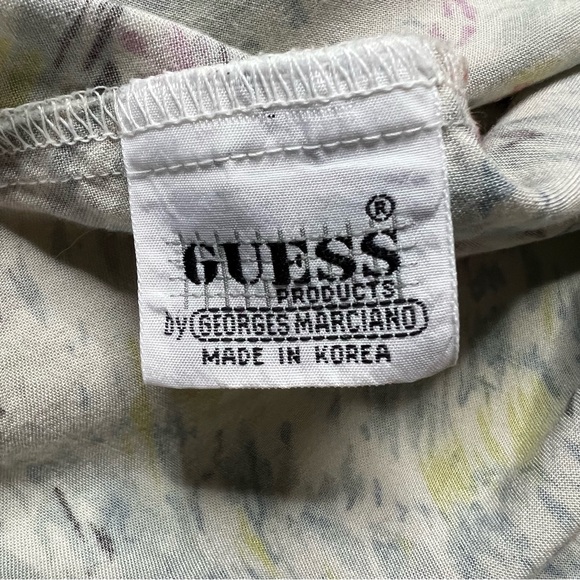 Vintage Guess by Georges Marciano Floral Short Sleeve Button Up Rayon Shirt L - Picture 6 of 9